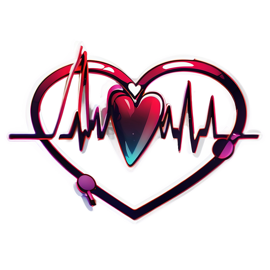 Romantic Heartbeat Illustration Png Gng70 PNG