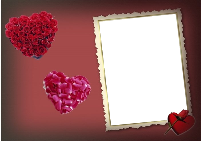 Romantic Hearts Love Frame PNG