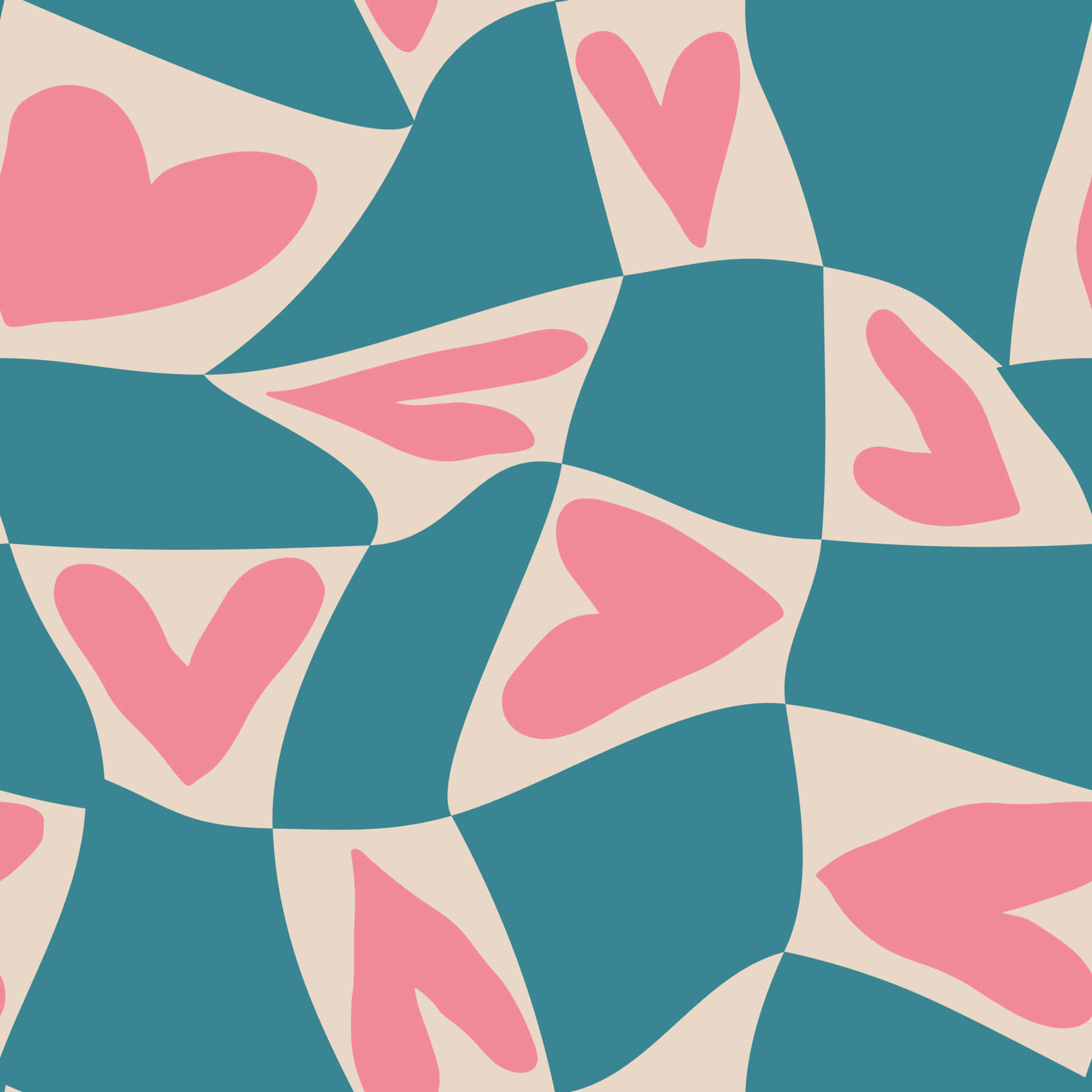 Romantic Hearts Pattern Wallpaper