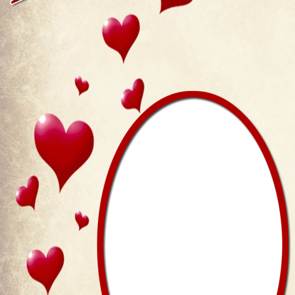 Romantic Hearts Photo Frame PNG