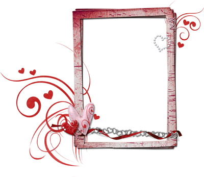 Romantic Hearts Photo Frame PNG