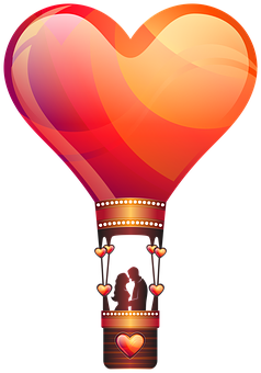 Romantic Hot Air Balloon PNG