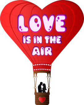 Romantic Hot Air Balloon Love Theme PNG