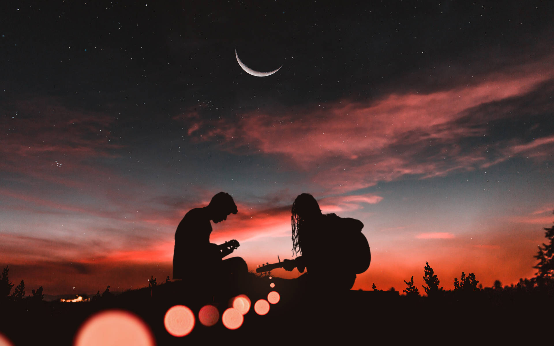 Romantic Jam With The Moon Wallpaper
