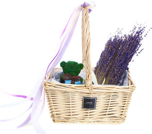 Romantic Lavender Gift Basket PNG