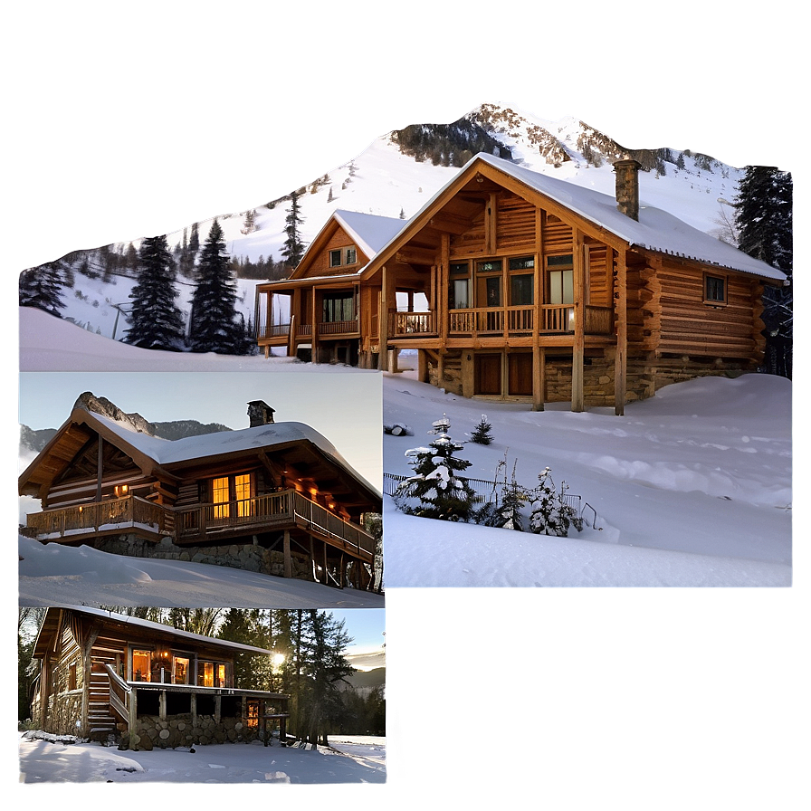 Romantic Log Cabin Getaway Png 06122024 PNG
