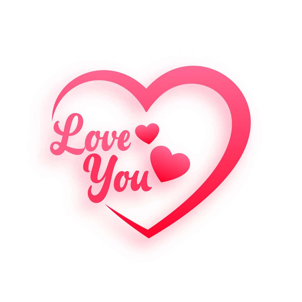 Love You Heart Shaped Logo