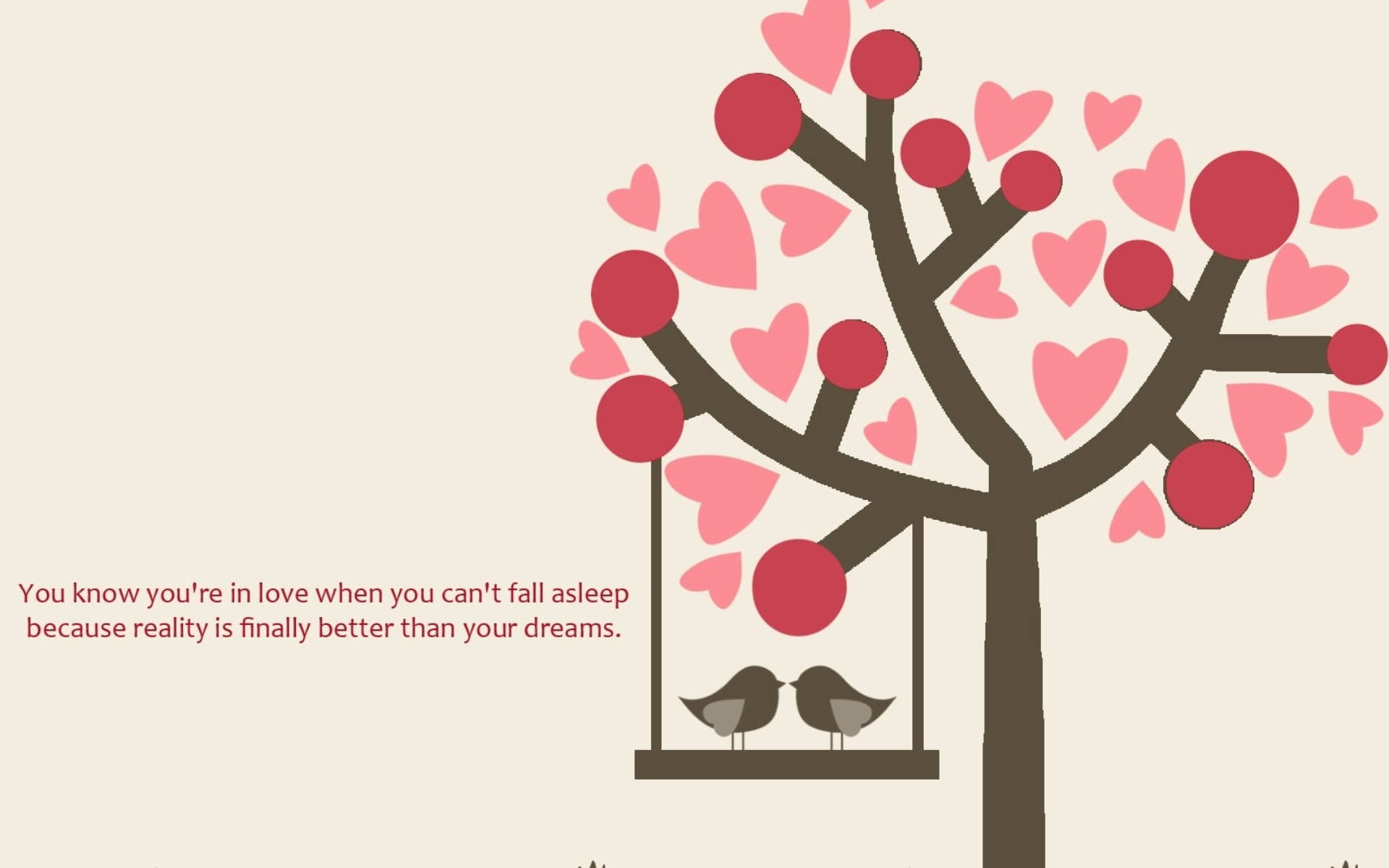 Romantic Love Birds Quote Wallpaper