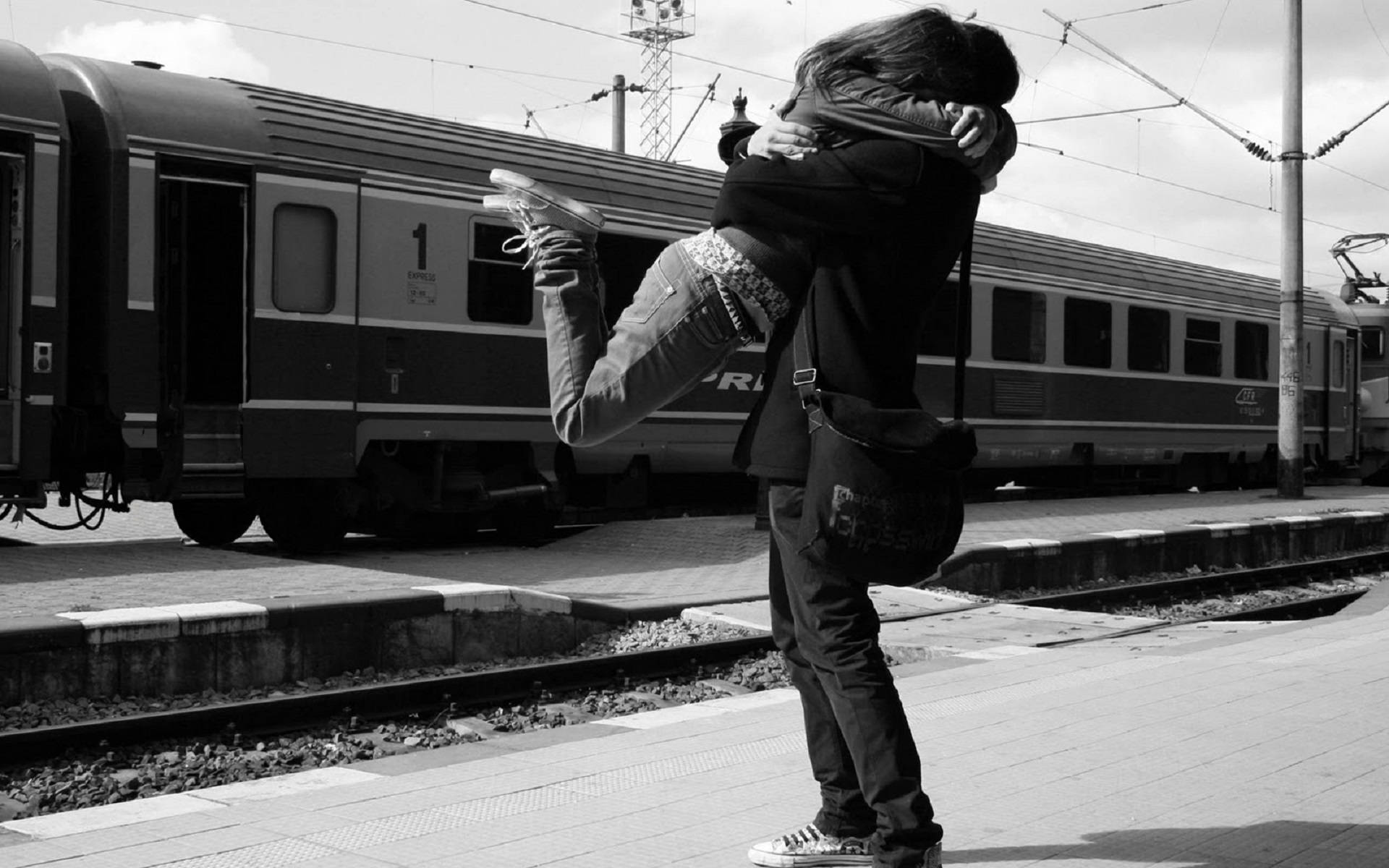 Romantic Love By The Train