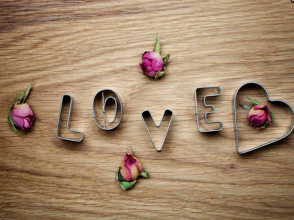 Romantic Love Flowers And Cookie Cutters Wallpaper