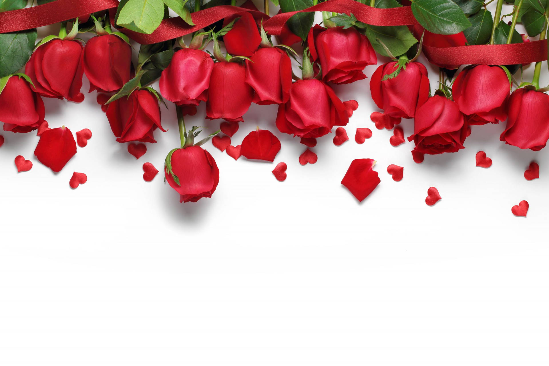 Floresrománticas De Amor De Rosas Frescas. Fondo de pantalla