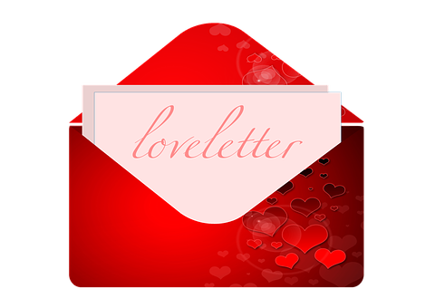 Romantic Love Letter Envelope PNG