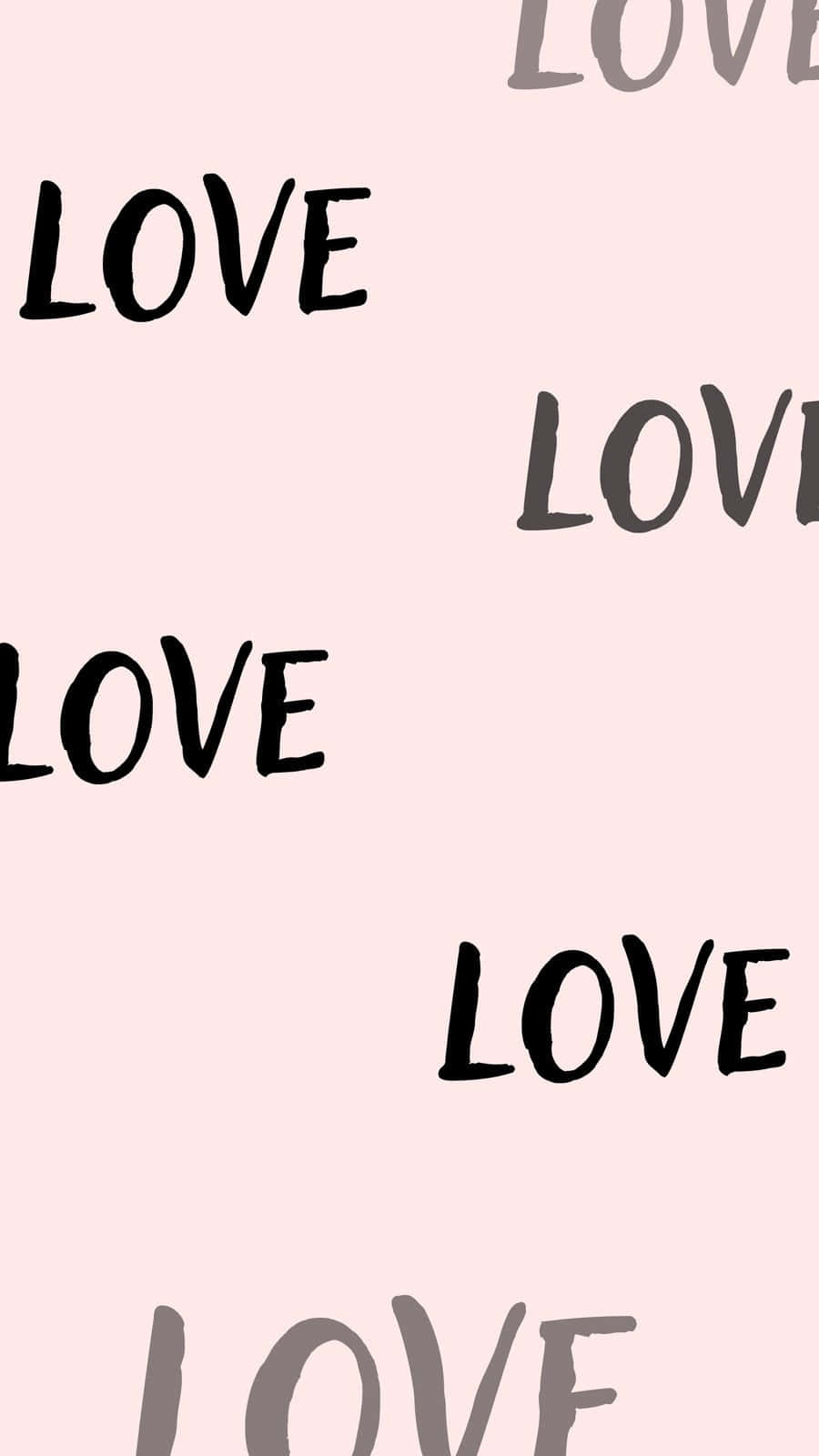Romantic Love Pattern Pink Background Wallpaper