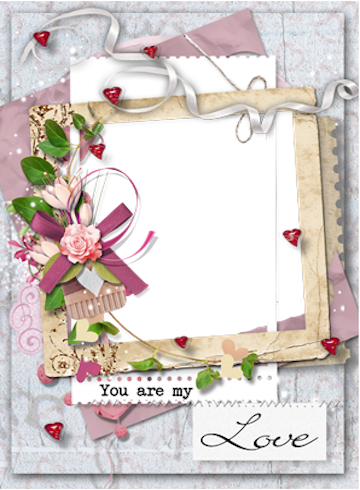 Romantic Love Photo Frame Template PNG
