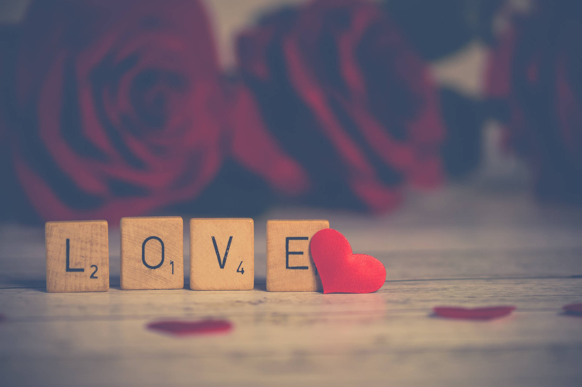 Romantisk Kærlighed Scrabble Wallpaper