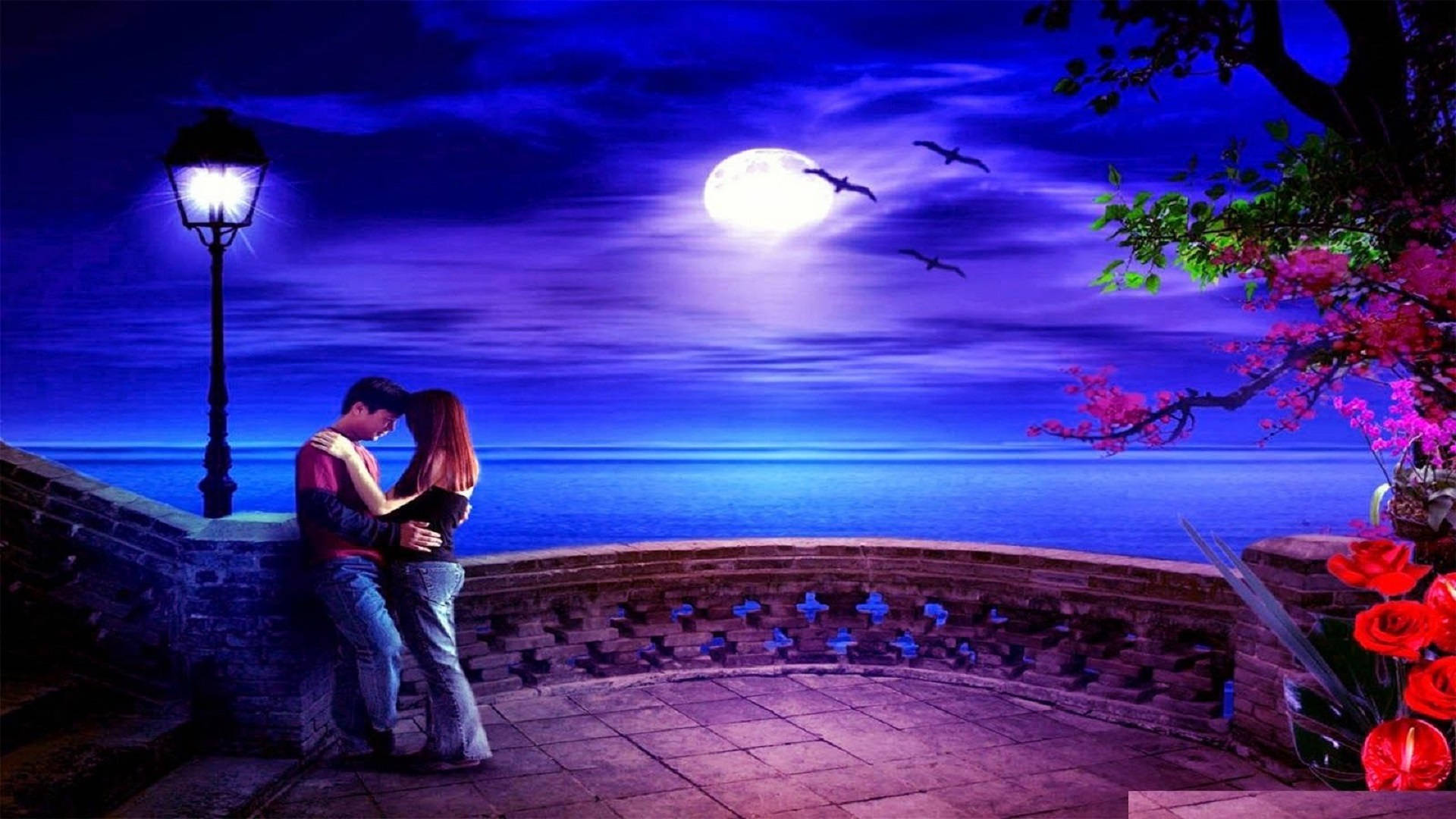 Romantic Love Under The Moon