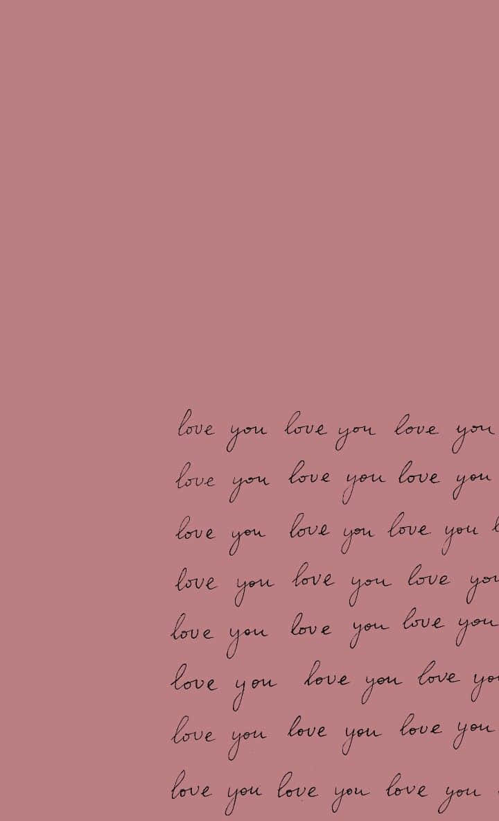 Romantic Love You Repetition Pink Background Wallpaper