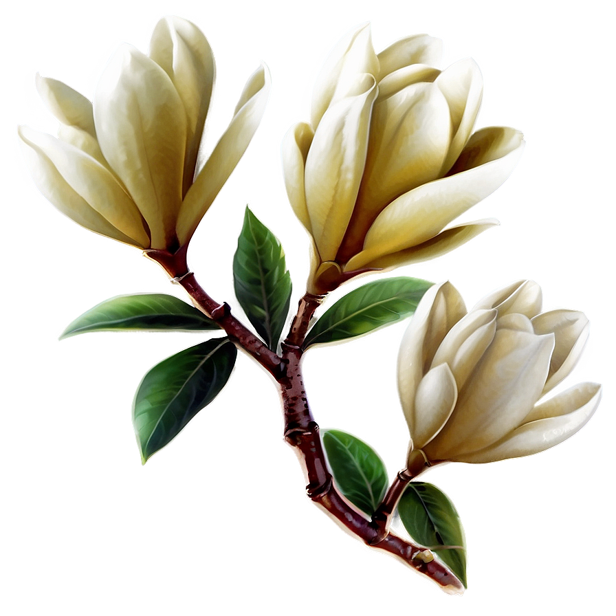 Romantic Magnolia Flower Png Fqr PNG