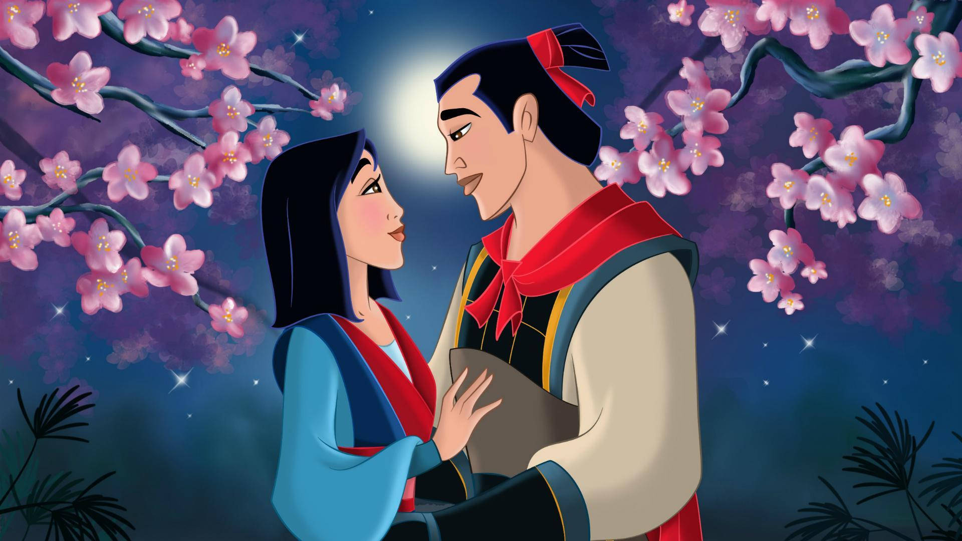 Romantic Mulan And Li Shang Background