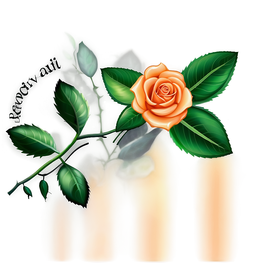 Romantic Orange Rose Png Urg2 PNG