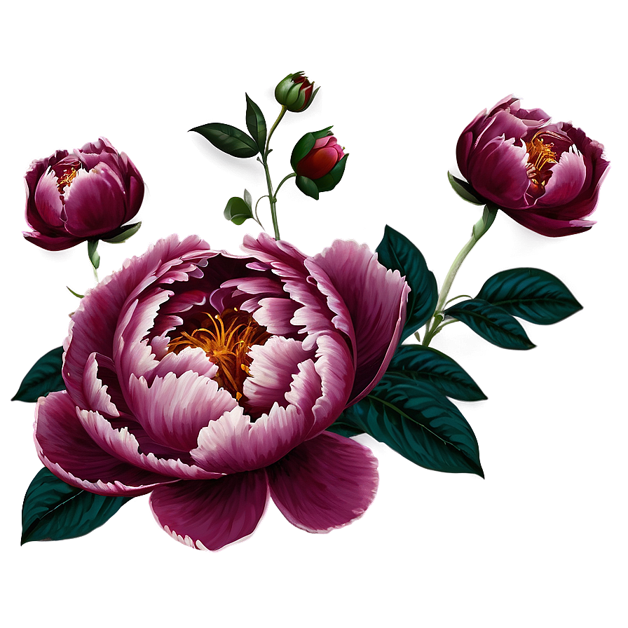 Romantic Peony Pattern Png 43 PNG