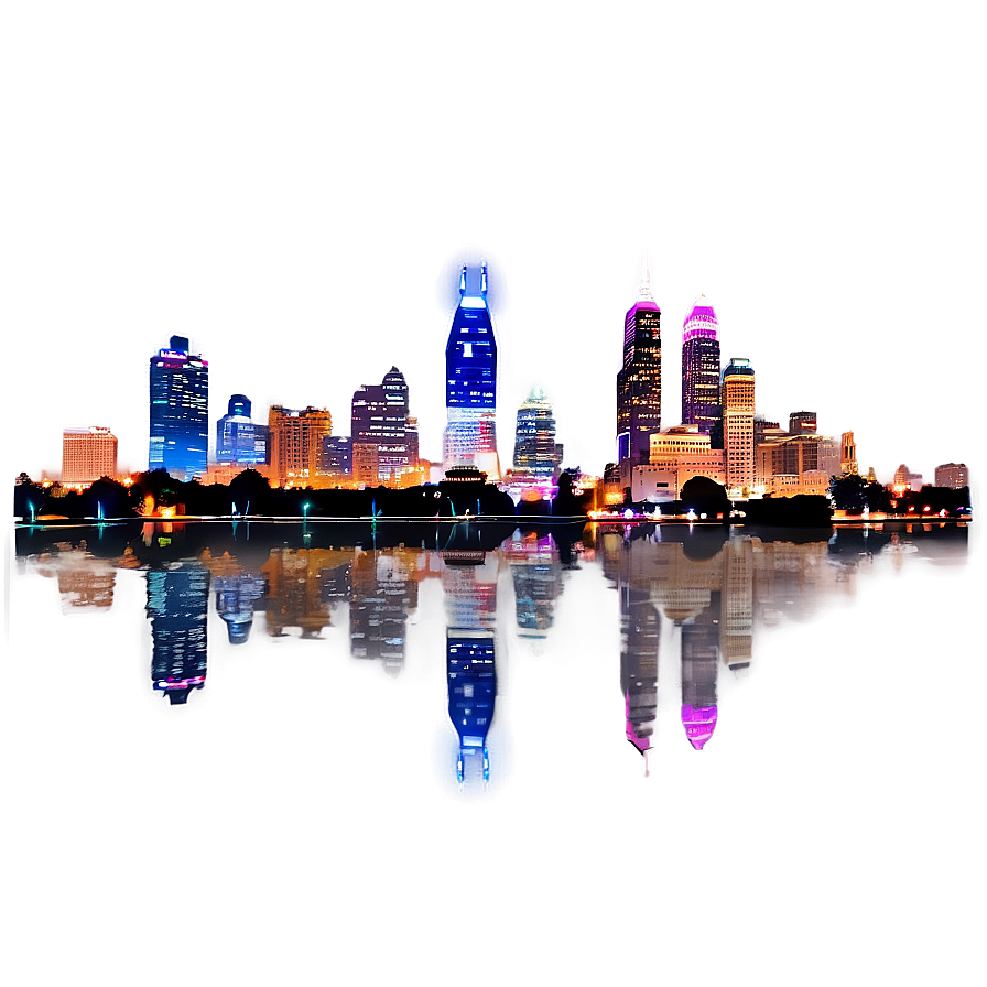 Romantic Philadelphia Skyline At Night Png Ccu75 PNG