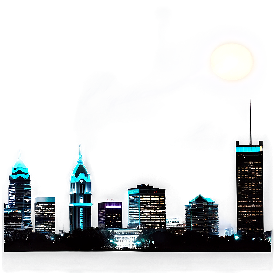 Romantic Philadelphia Skyline At Night Png Gac PNG