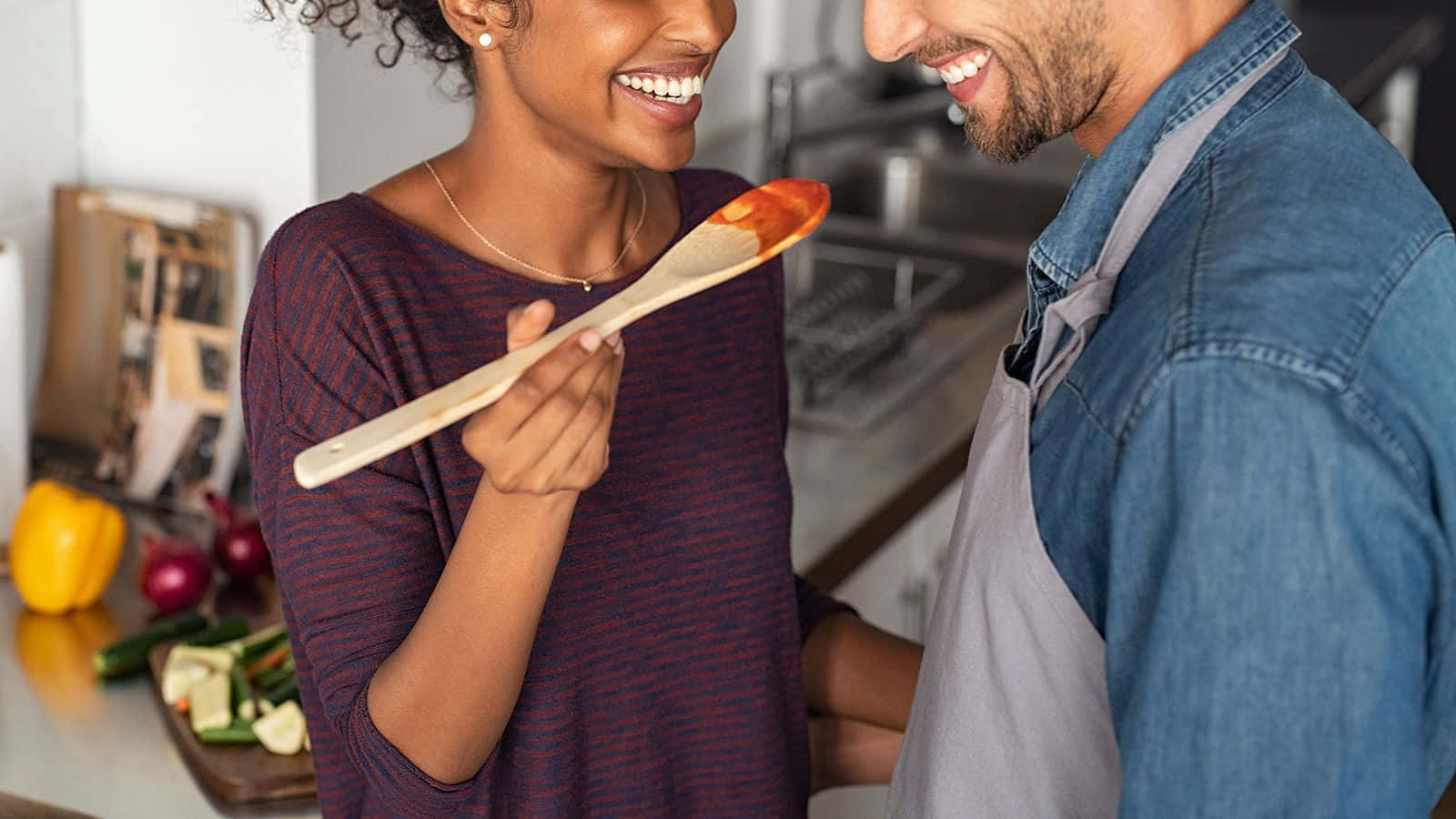 Romantic Couple Cooking Happy Picture
