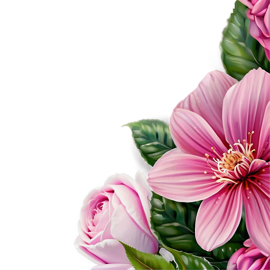 Romantic Pink Flowers Png Cyb PNG