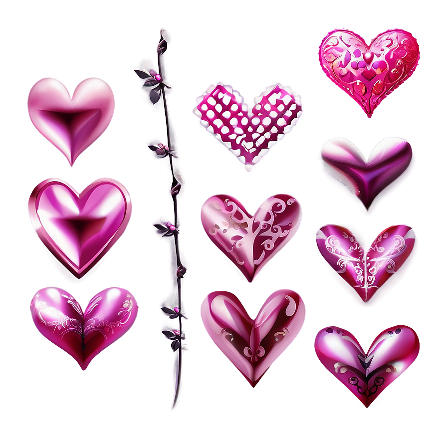 Download Romantic Pink Hearts Png 38 | Wallpapers.com