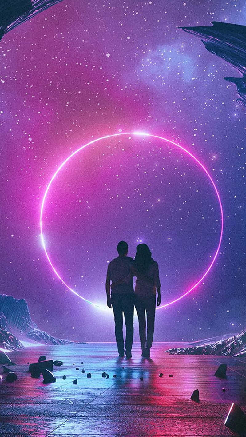 Romantischerpink-violetter Weltraum Wallpaper