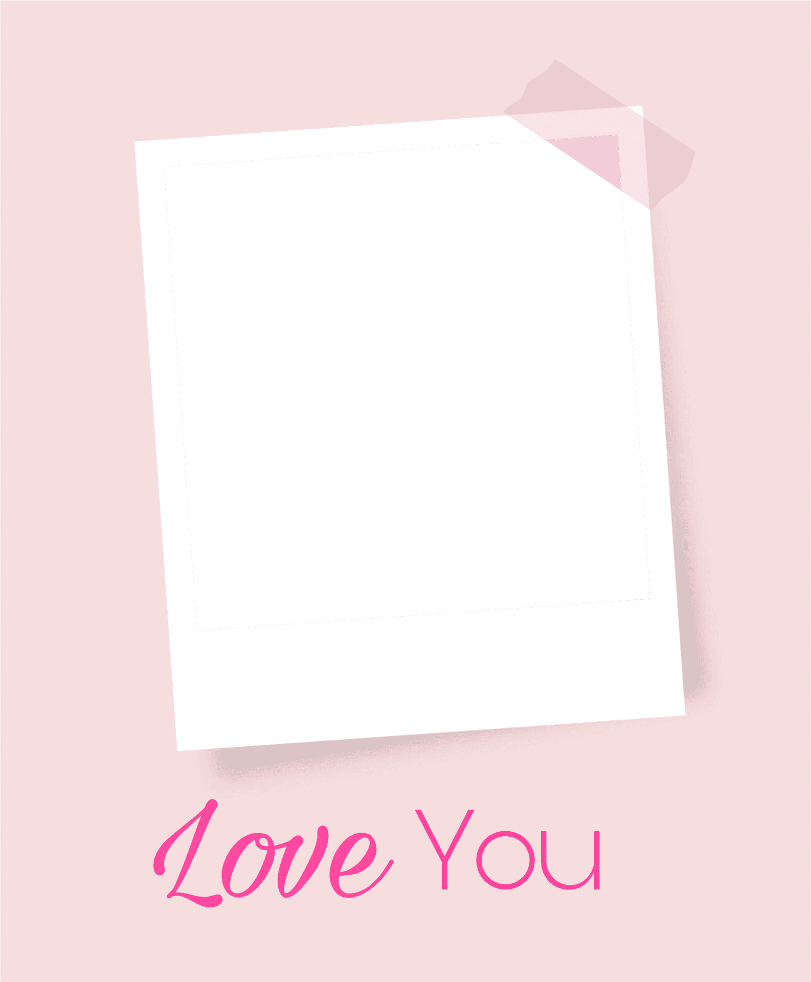 Romantic Polaroid Love Frame PNG