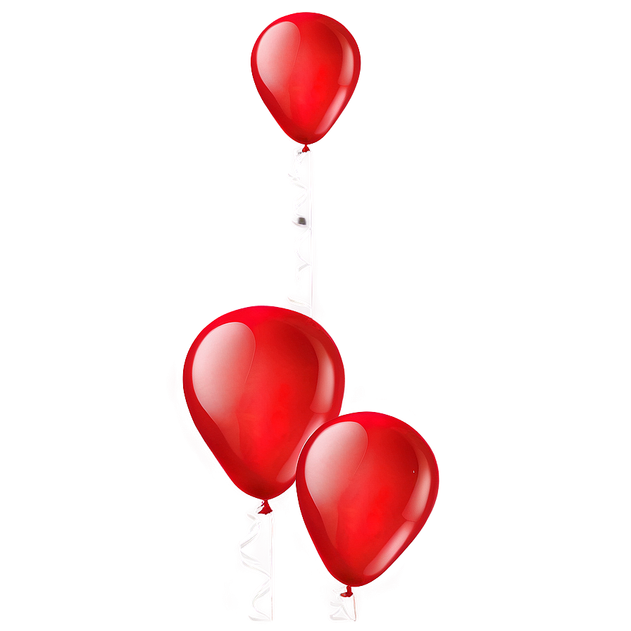 Romantic Red Balloons Png 06132024 PNG