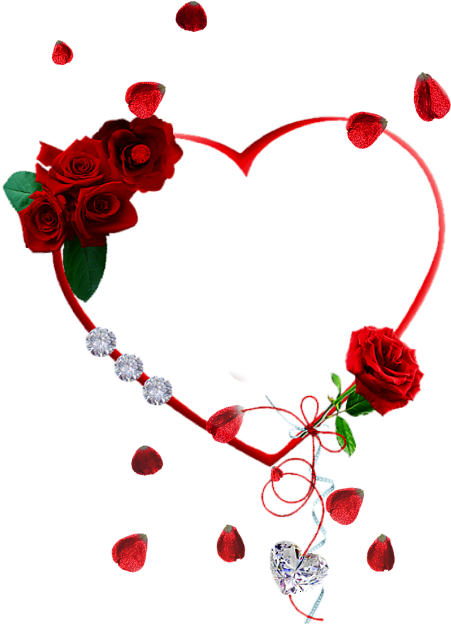 Romantic Red Rose Love Frame.png PNG