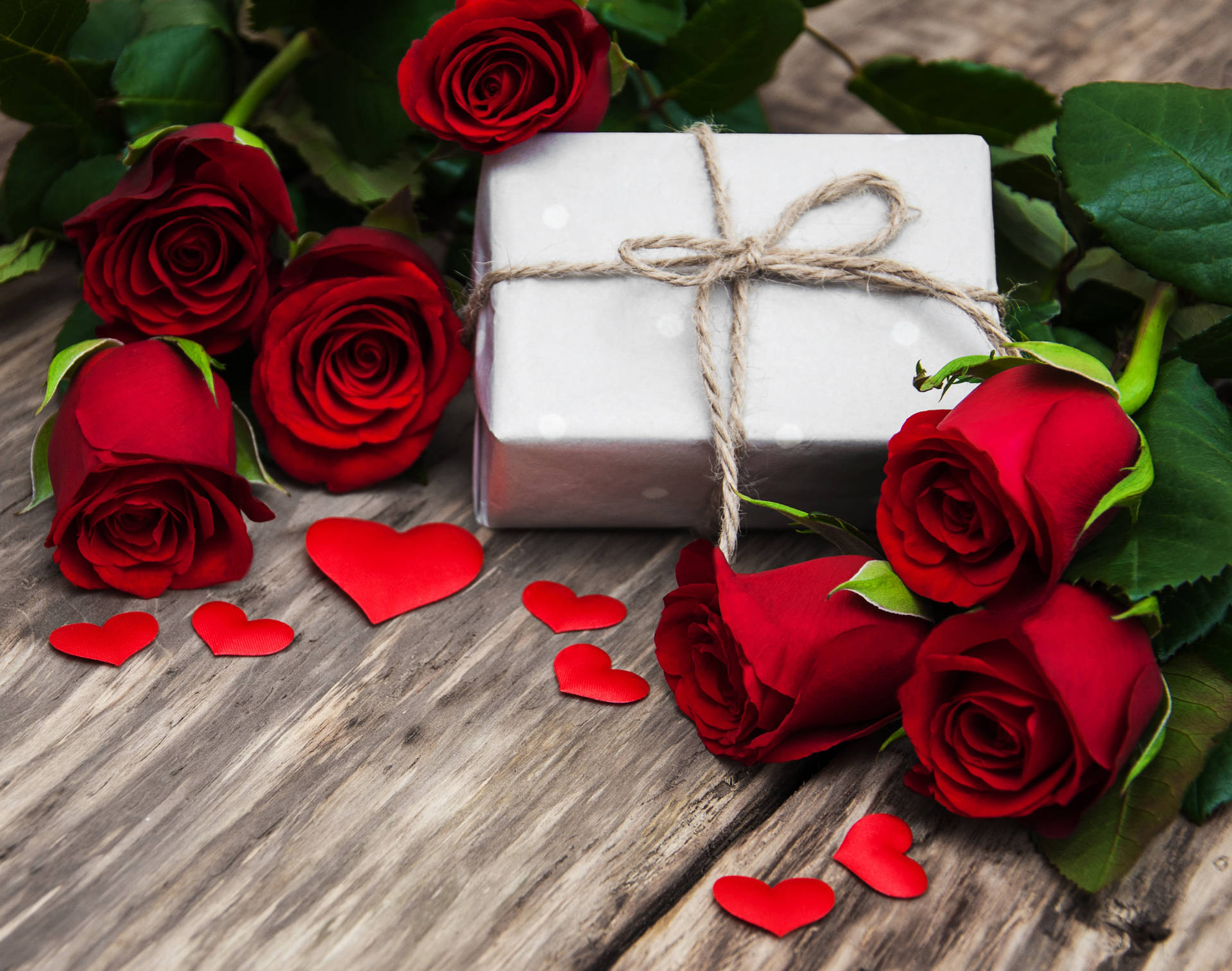 Romantic Rose And Secret Package Wallpaper