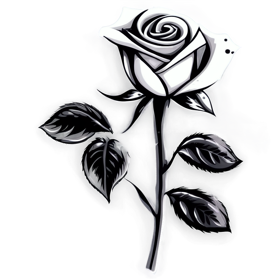 Romantic Rose Black And White Png 06132024 PNG