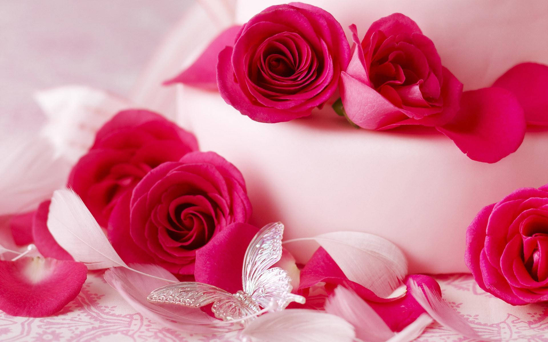 Pastelde Rosas Románticas Fondo de pantalla
