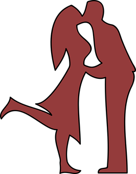 Romantic Silhouette Couple PNG