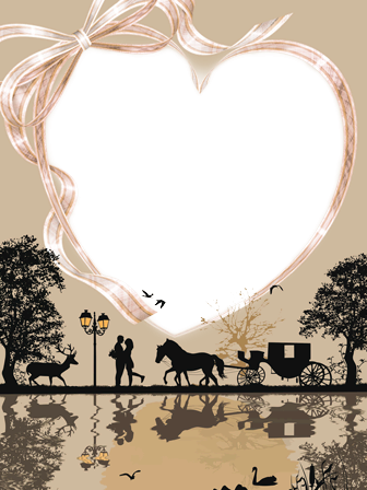 Romantic Silhouette Love Frame PNG
