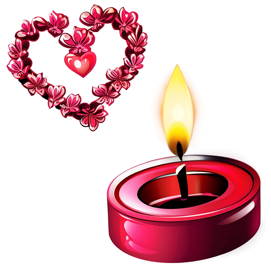 Romantic Valentine's Day Candlelight Png 06202024 PNG