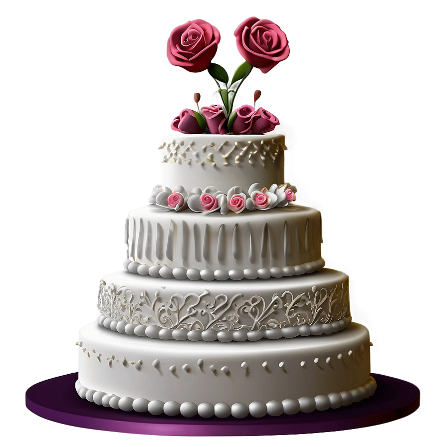 Romantic Wedding Cake Png 20 PNG