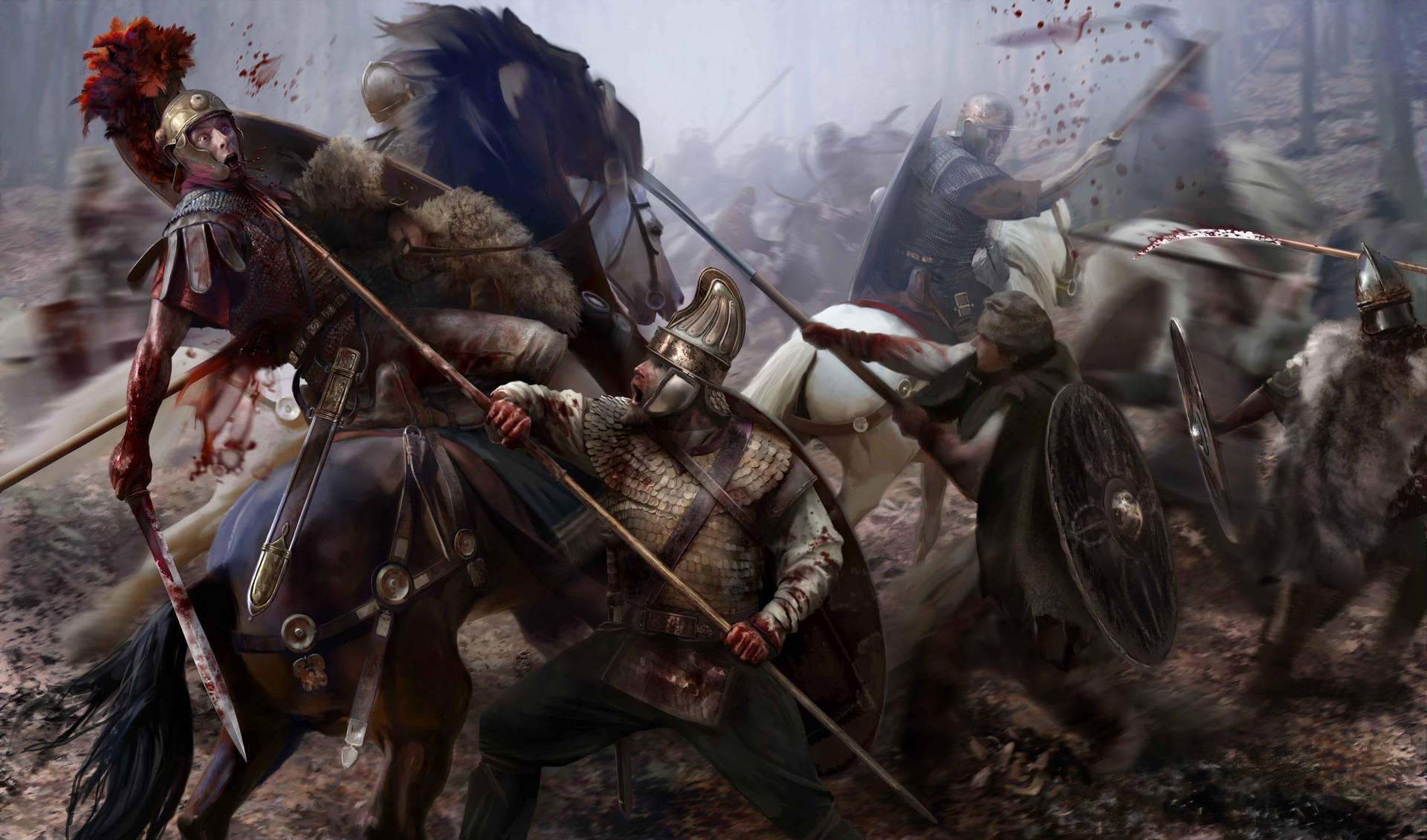 Soldadocon Lanza De Roma 2: Total War Fondo de pantalla