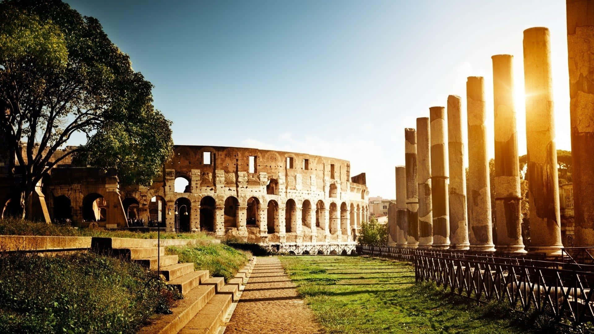 Eineansicht Des Kolosseums In Rom