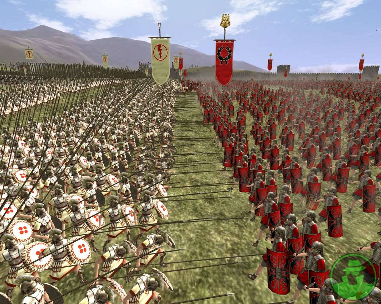 A Screenshot Of A Battle Between Romans And Greeks Wallpaper