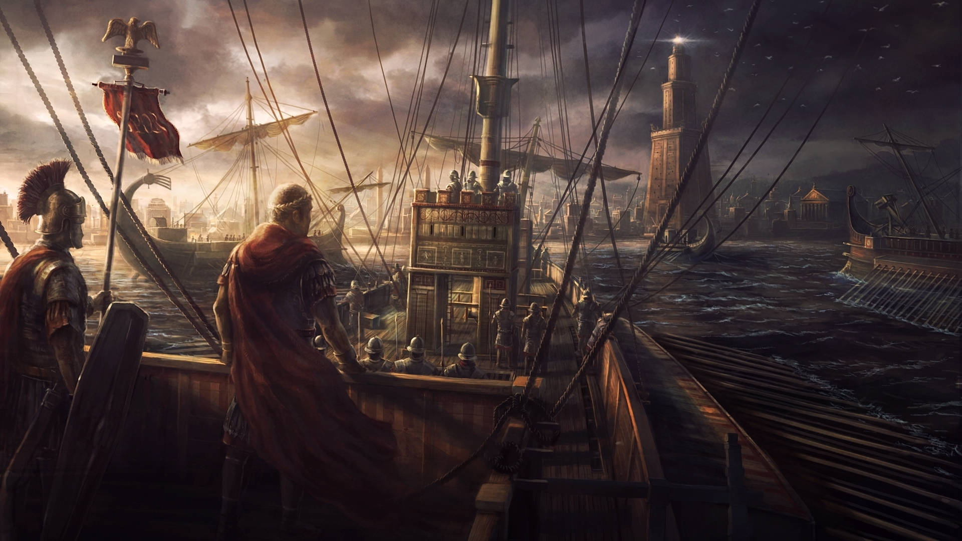 Rome Total War Sailing On A Ship Wallpaper