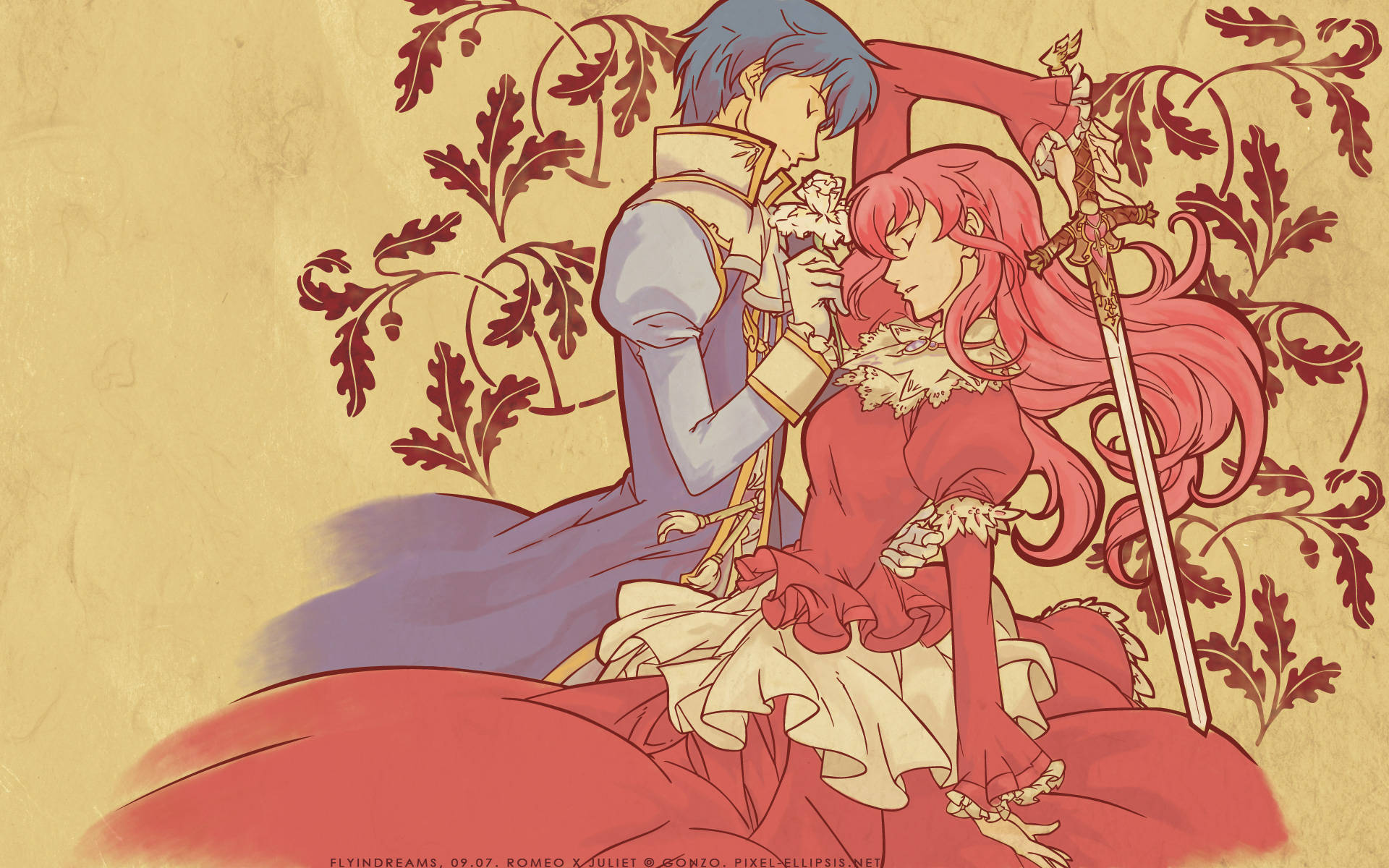 Romeo And Juliet Anime Art Wallpaper