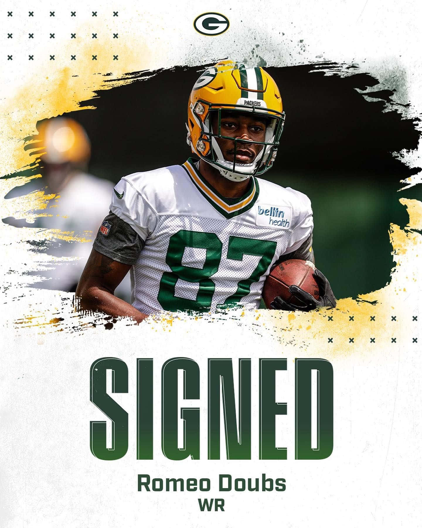 Romeo Doubs Signed Green Bay Packers Wallpaper