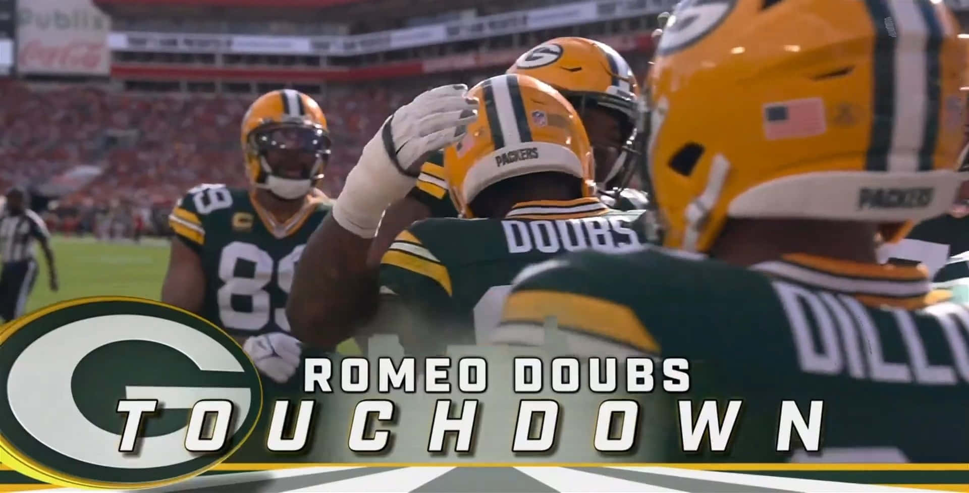 Romeo Doubs Touchdown Celebration Wallpaper