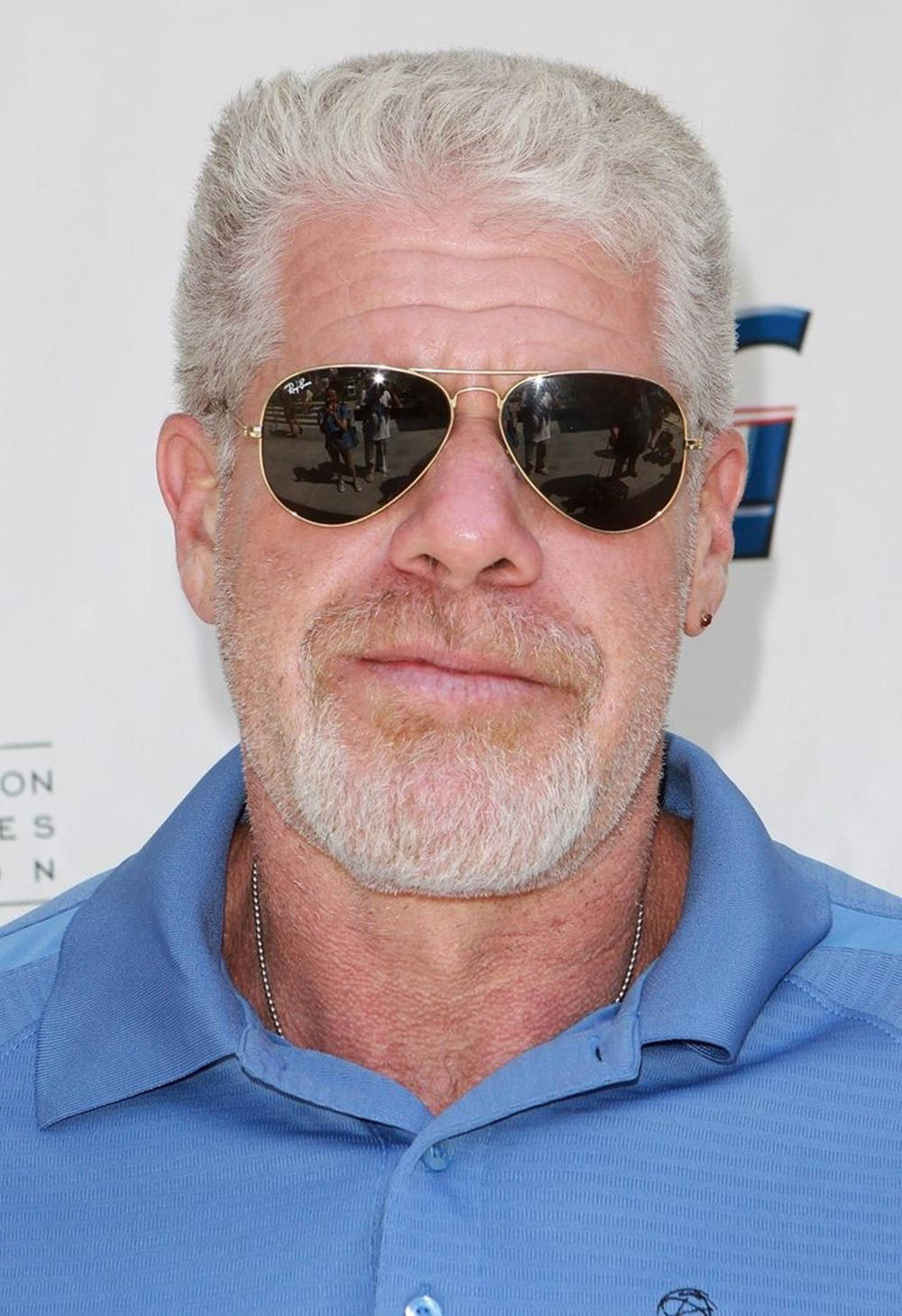 Ron Perlman In Blue Buttoned Polo Wallpaper