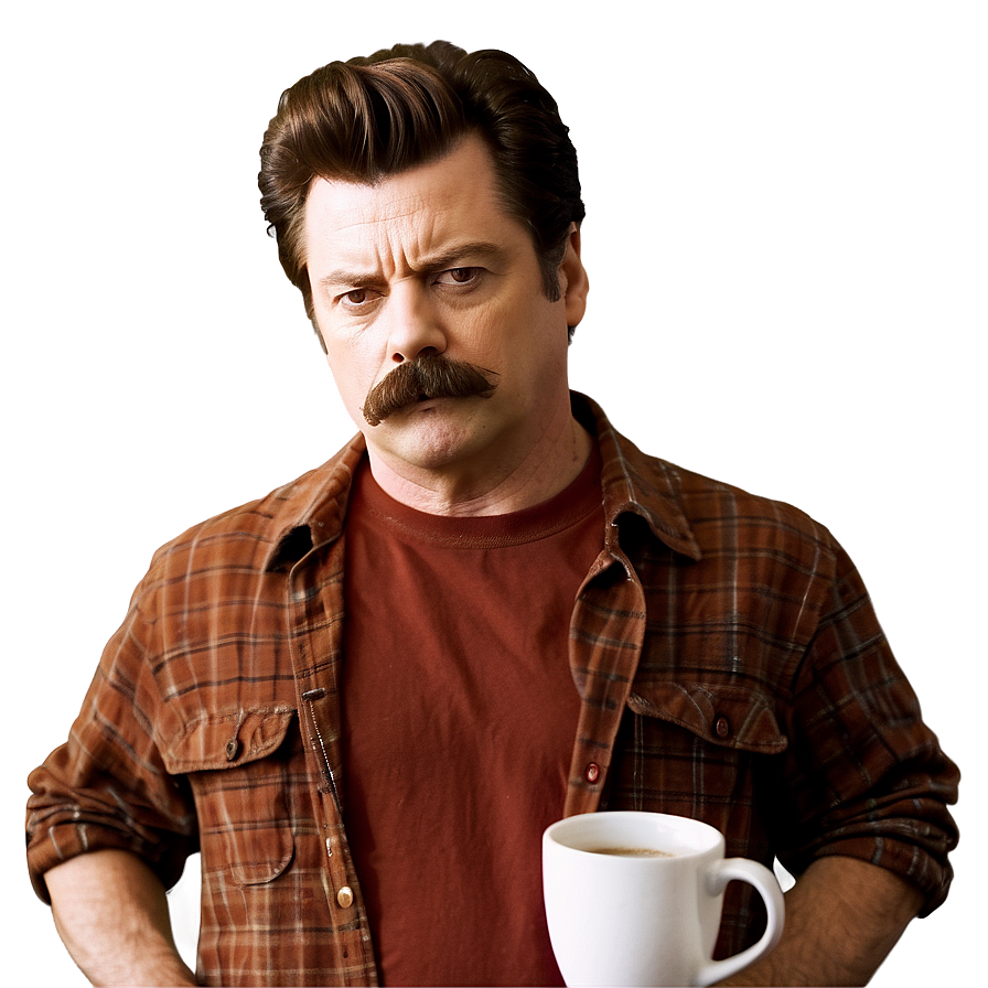 Ron Swanson Coffee Png 06242024 PNG